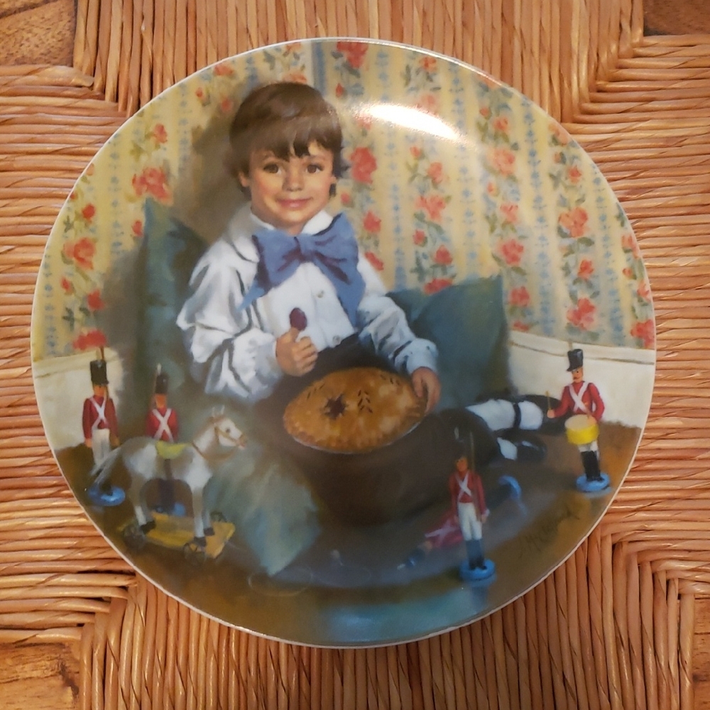 Decorative Plate with Boy and Toy Soldiers